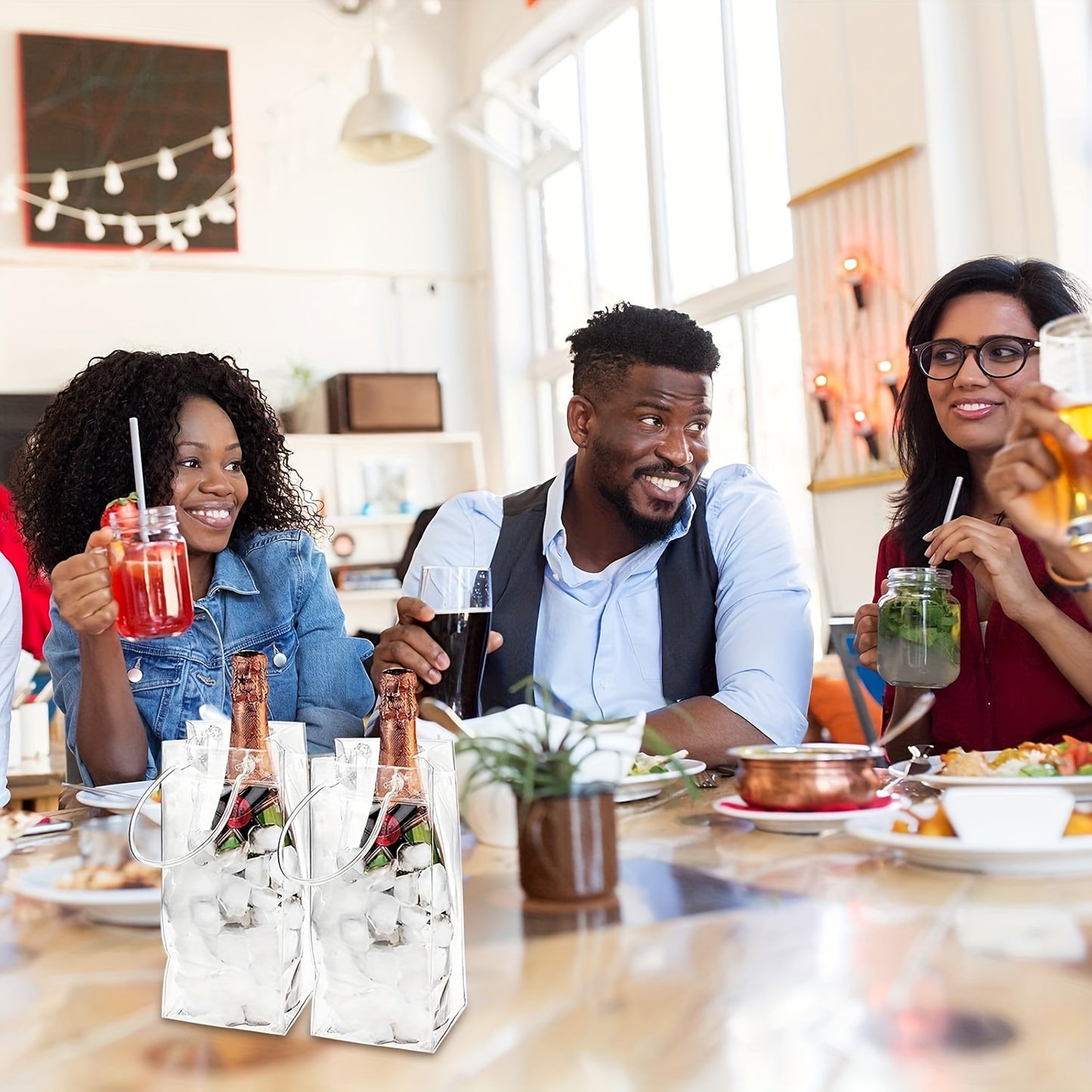 CHILLTOTE – Portable PVC Wine Cooler Bag for Elegant Beverage Carrying and Party Display