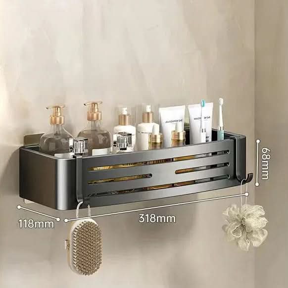 ALUMORA – Selvklæbende aluminium baderumshylde organizer