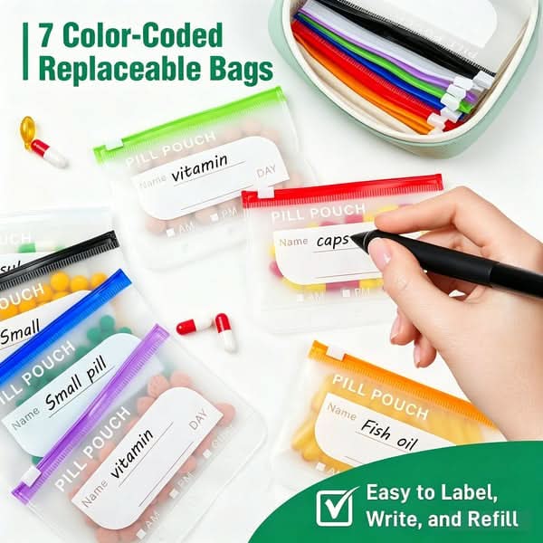 MEDVOY – Travel Pill Organizer Bag Set for Easy On-the-Go Organization
