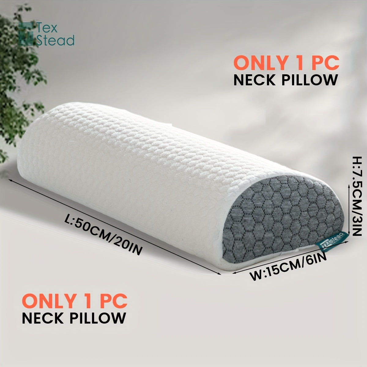 SLEEPLUXE – Lumbar Support Bed Pillow with Washable Cover