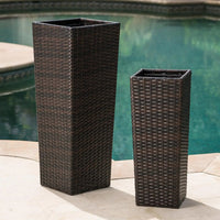 RATTANOVA – Outdoor Wicker Planter Set