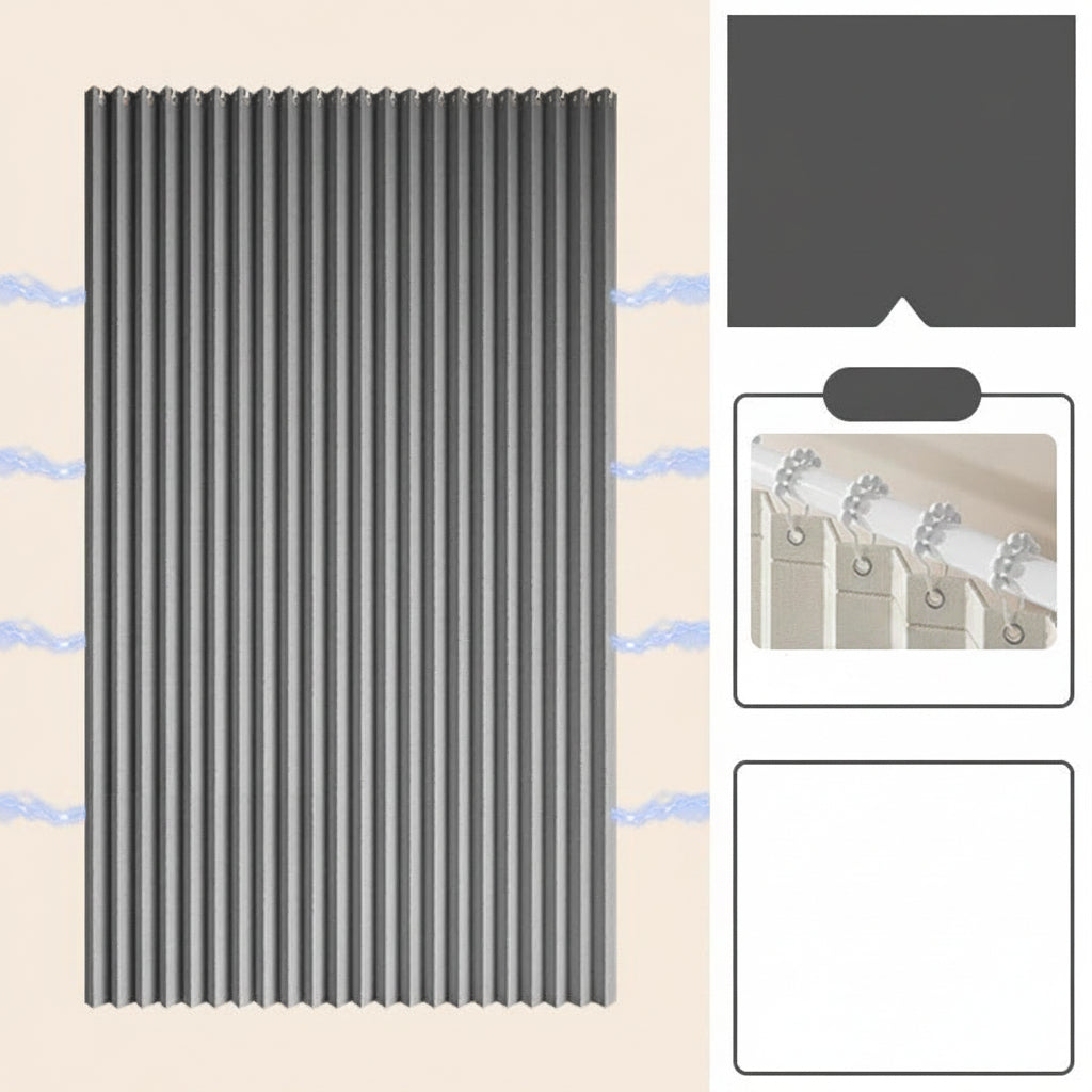 CURVASHIELD – Foldable Magnetic Accordion Shower Curtain Waterproof Design