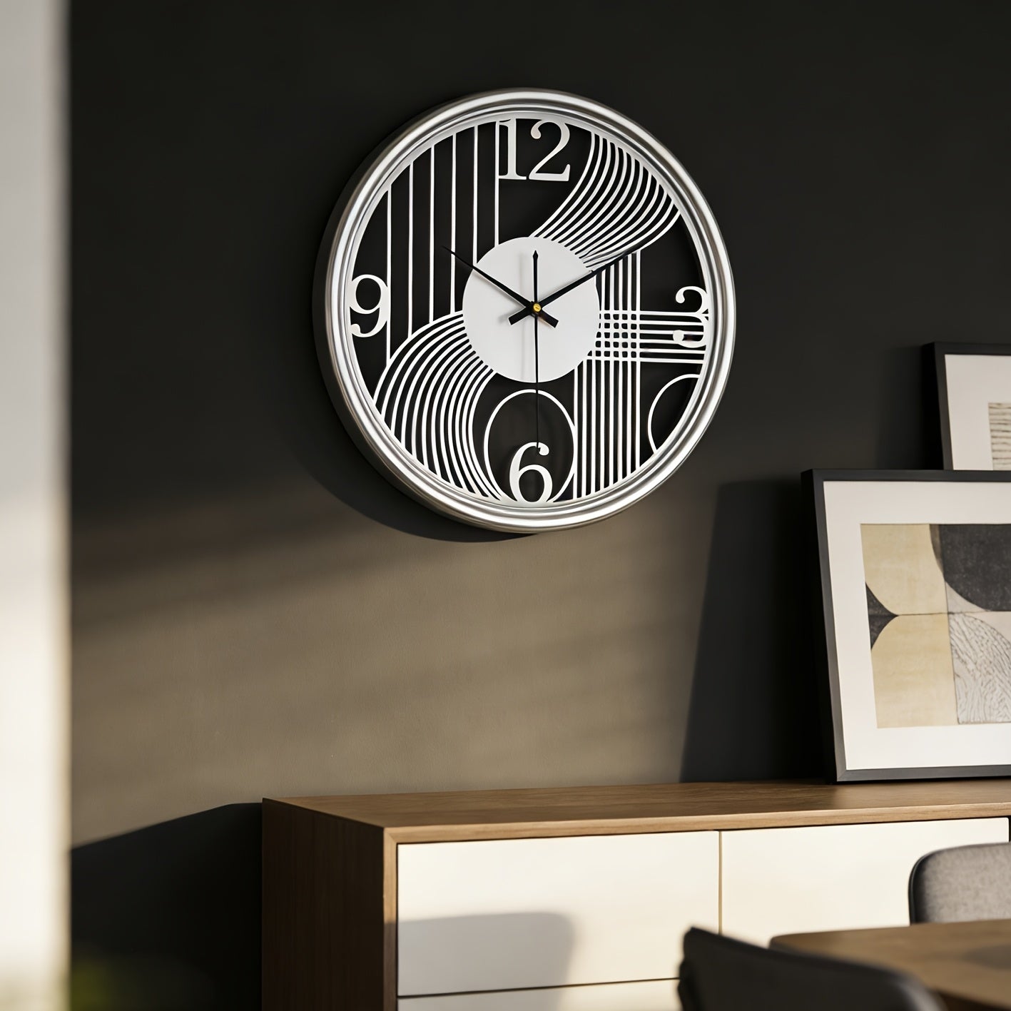 AUREN – 40cm Golden 3D Iron Silent Wall Clock for Modern Home Decor