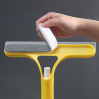 GLASSMATE – 3-in-1 Window & Mirror Scraper with Removable Microfiber Cloth