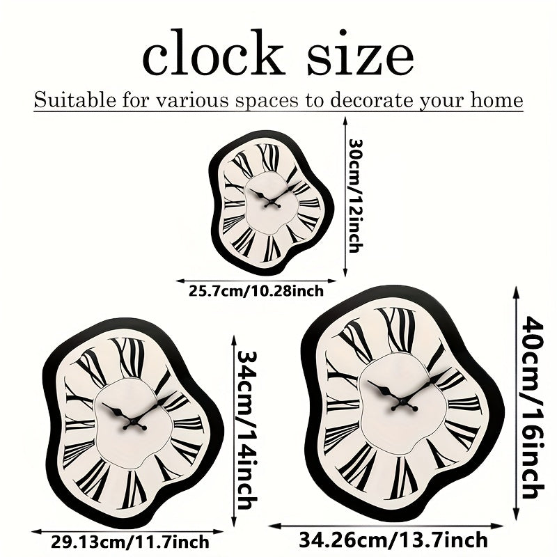 JFHT – Silent Irregular Wood Wall Clock With Roman Numeral Design