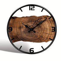 WOODCRAFT Round Carved Wooden Silent Wall Clock