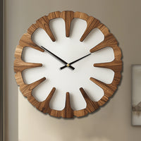 WOODORA Artistic Round Wooden Silent Wall Clock
