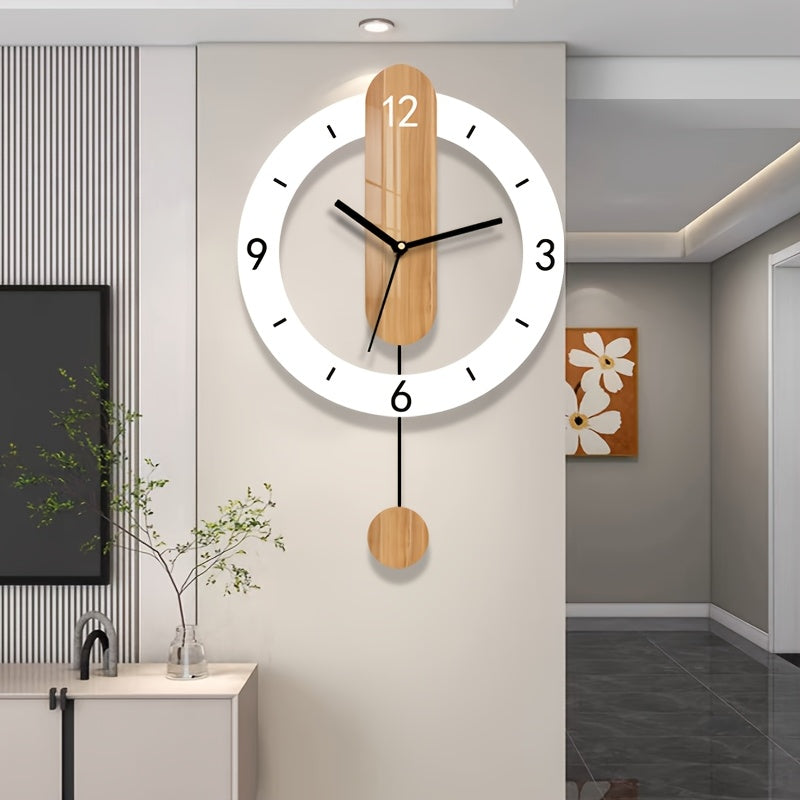 NORDORA Scandinavian Swing Wooden Wall Clock
