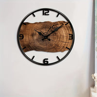 WOODCRAFT Round Carved Wooden Silent Wall Clock