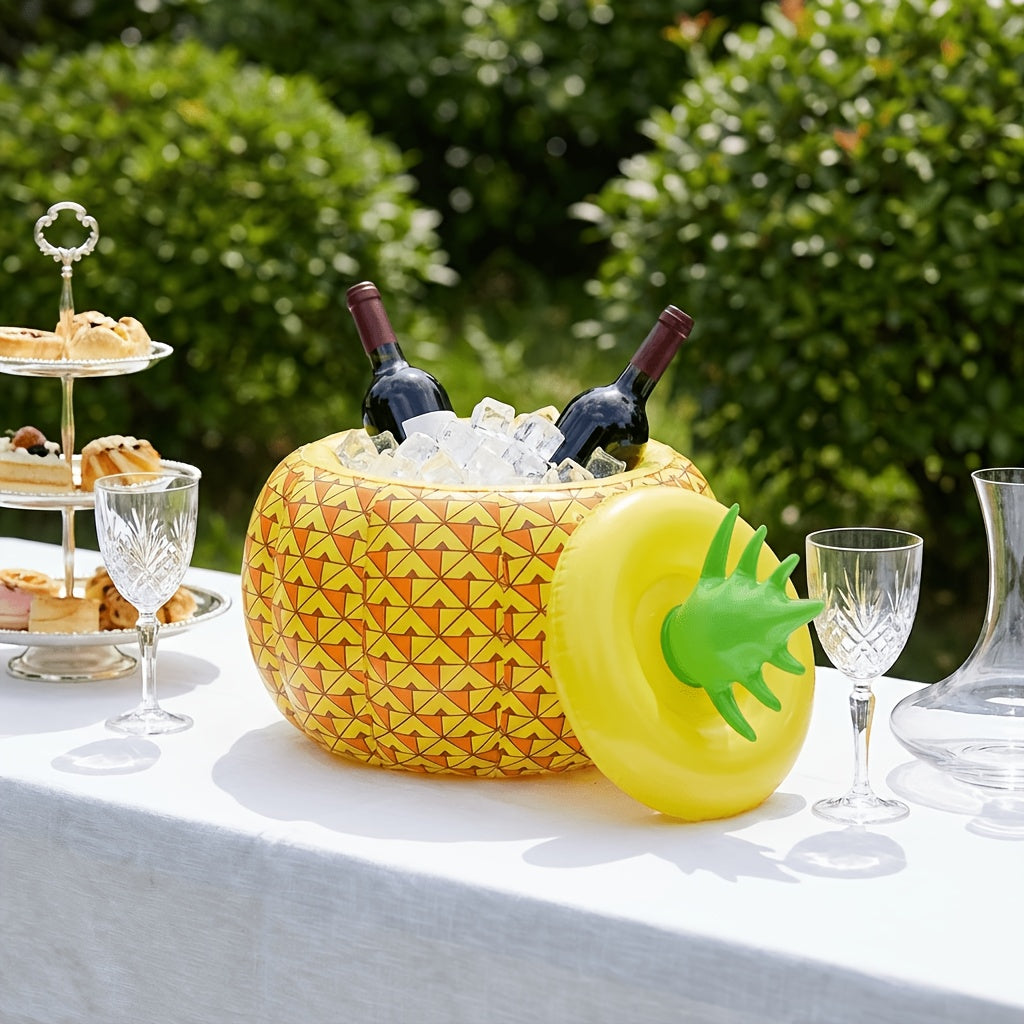 TROPICHILL – Inflatable Pineapple Ice Bucket for Outdoor Beverage Cooling and Summer Parties