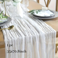 BOHOCRISP – Crinkled Cheese Tablecloth for Elegant Boho and Holiday Table Styling