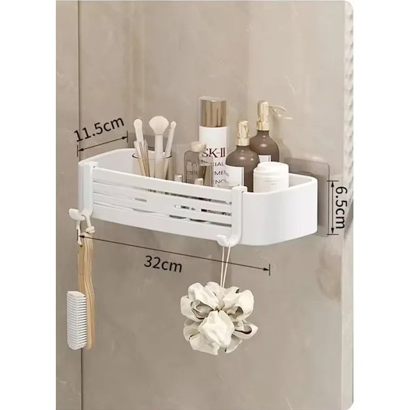 ALUMORA – Self Adhesive Aluminum Bathroom Shelf Organizer