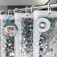 CLEARFLOW – Transparent Waterproof Shower Curtain Pebble Design