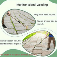 WEEDRAKE – Manual Crevice Weeding Tool with Long Handle Wire Scraper