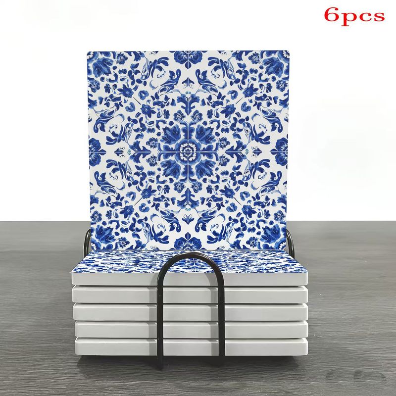 DELFTFLOW – Blue & White Ceramic Tiles with Floral Vine Design