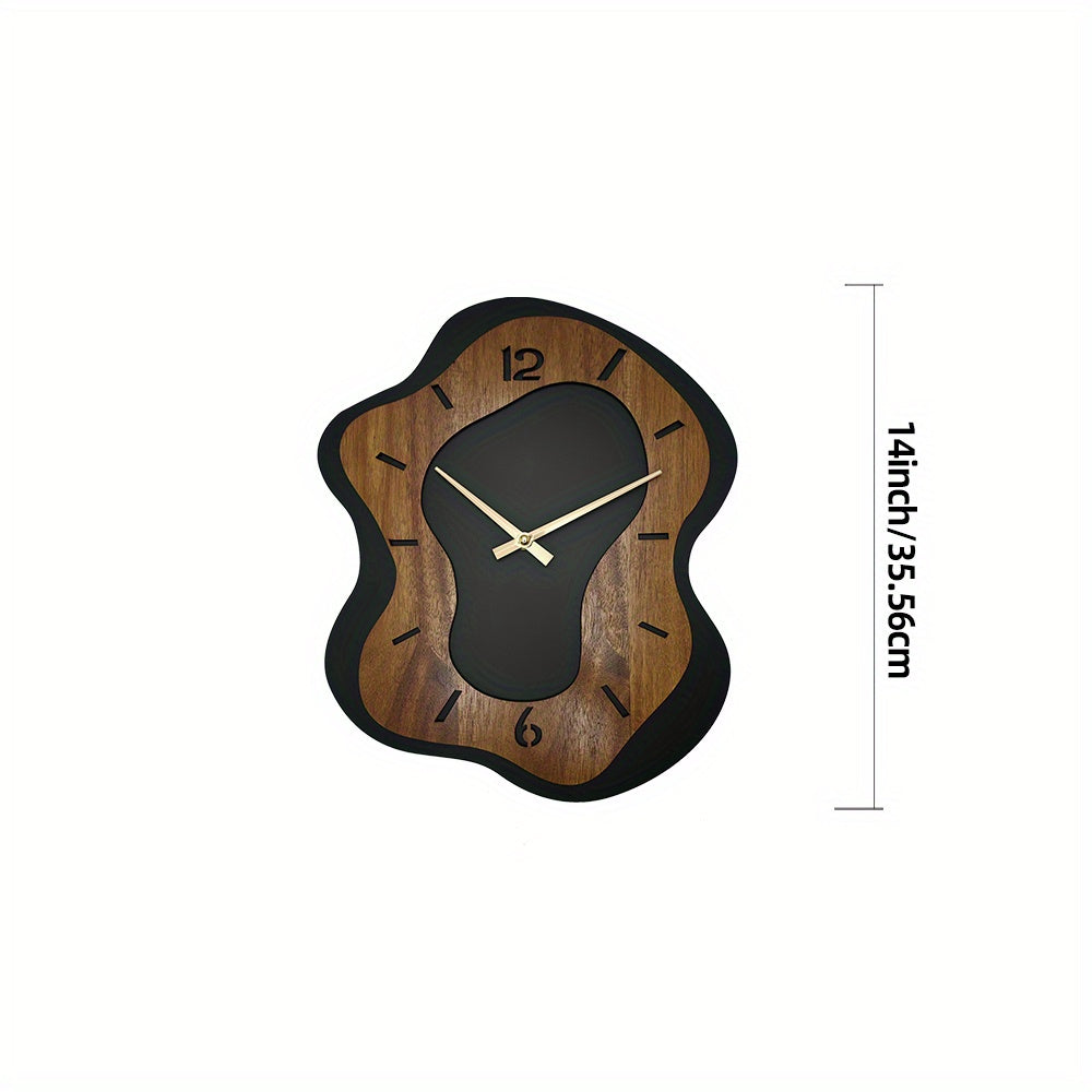 WOODMERE Irregular Wooden Battery Wall Clock