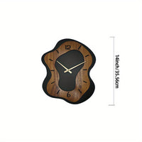 WOODMERE Irregular Wooden Battery Wall Clock