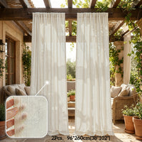 BAMVISTA – Faux Linen Outdoor Sheer Curtains for Privacy and Boho Patio Styling