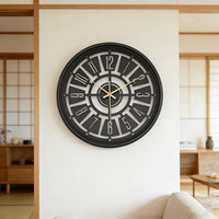 LUMORA – 15.75 Inch Silent 3D Iron Frame Wall Clock for Modern Decor