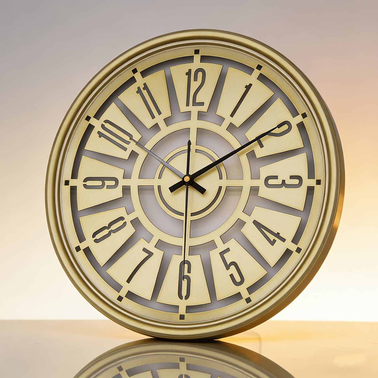 LUMORA – 15.75 Inch Silent 3D Iron Frame Wall Clock for Modern Decor