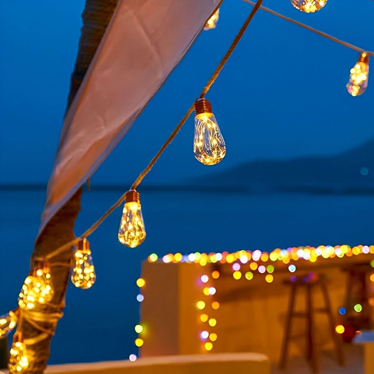 GLEAMLINE – Clear Bulb String Lights for Warm Decorative Glow