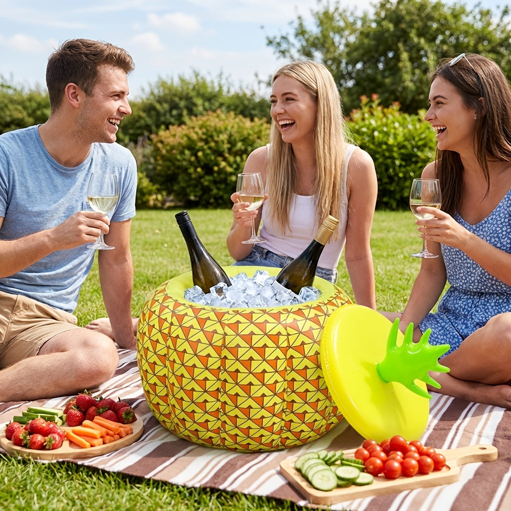 TROPICHILL – Inflatable Pineapple Ice Bucket for Outdoor Beverage Cooling and Summer Parties
