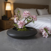 ORCHIDFLOW – Shallow Ceramic Bonsai Pot with Artistic Pebble Design
