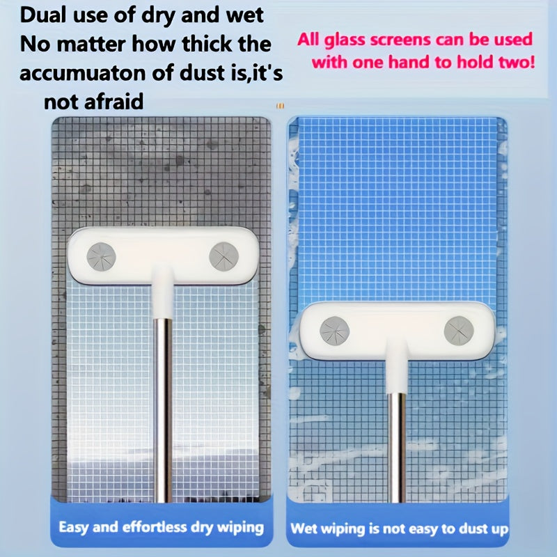 GLASSTEL – Retractable Magic Window Cleaning Brush with Pet Hair Removal Function