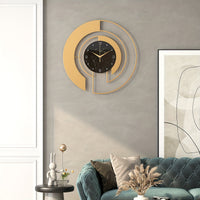 AUREN – Golden Geometric Silent Wall Clock With Glass Dial