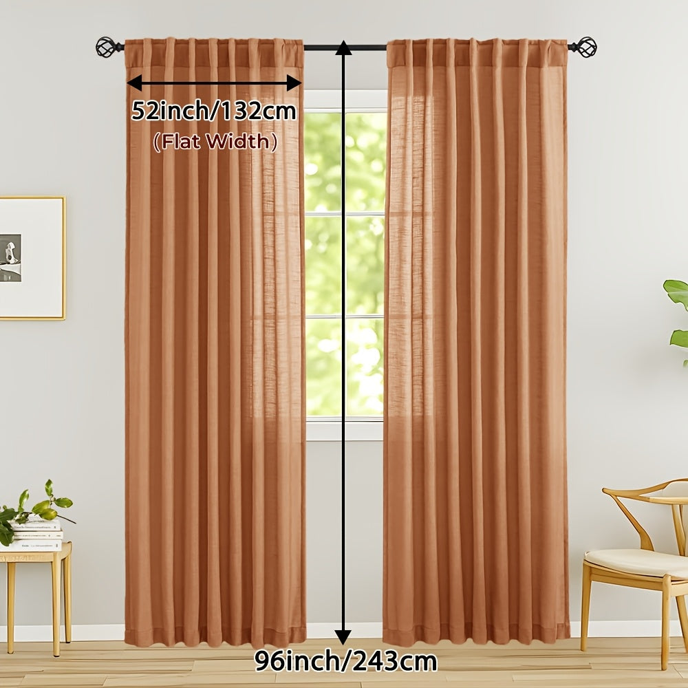 LINVIA – Flax Linen Sheer Curtains for Soft Light Filtering and Privacy Drapery