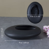 ORCHIDFLOW – Shallow Ceramic Bonsai Pot with Artistic Pebble Design
