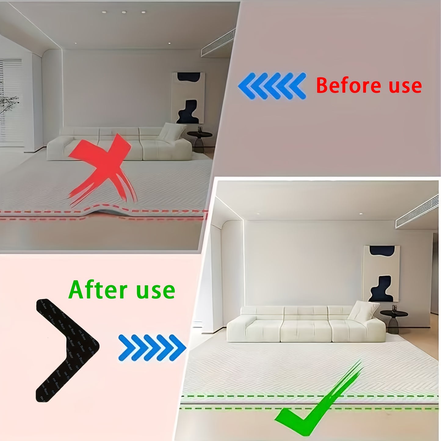 GRIPFIX – Reusable Non-Marking Anti-Slip Carpet Stickers for Secure Home and Office Use