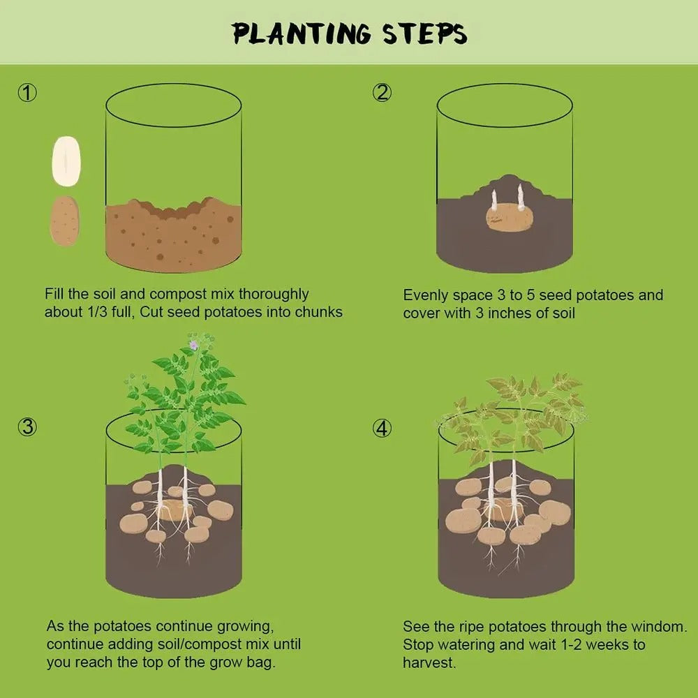 HARVESTROOT – Fabric Grow Bag Planter Set
