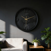 AUREN – 40cm Golden 3D Iron Silent Wall Clock for Modern Home Decor