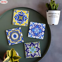 RUSTICLIVA – Wooden Coaster Set with Artistic Pattern Designs