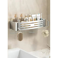 ALUMORA – Self Adhesive Aluminum Bathroom Shelf Organizer