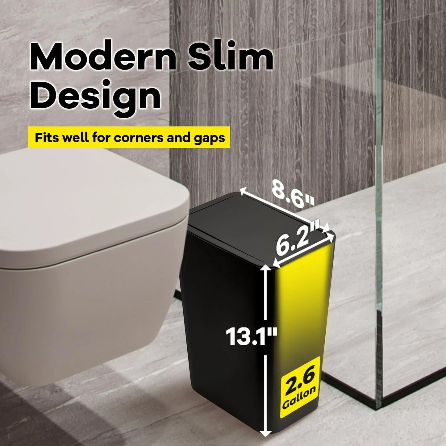 PRESSLUX – Slim Press Top Trash Can 10L