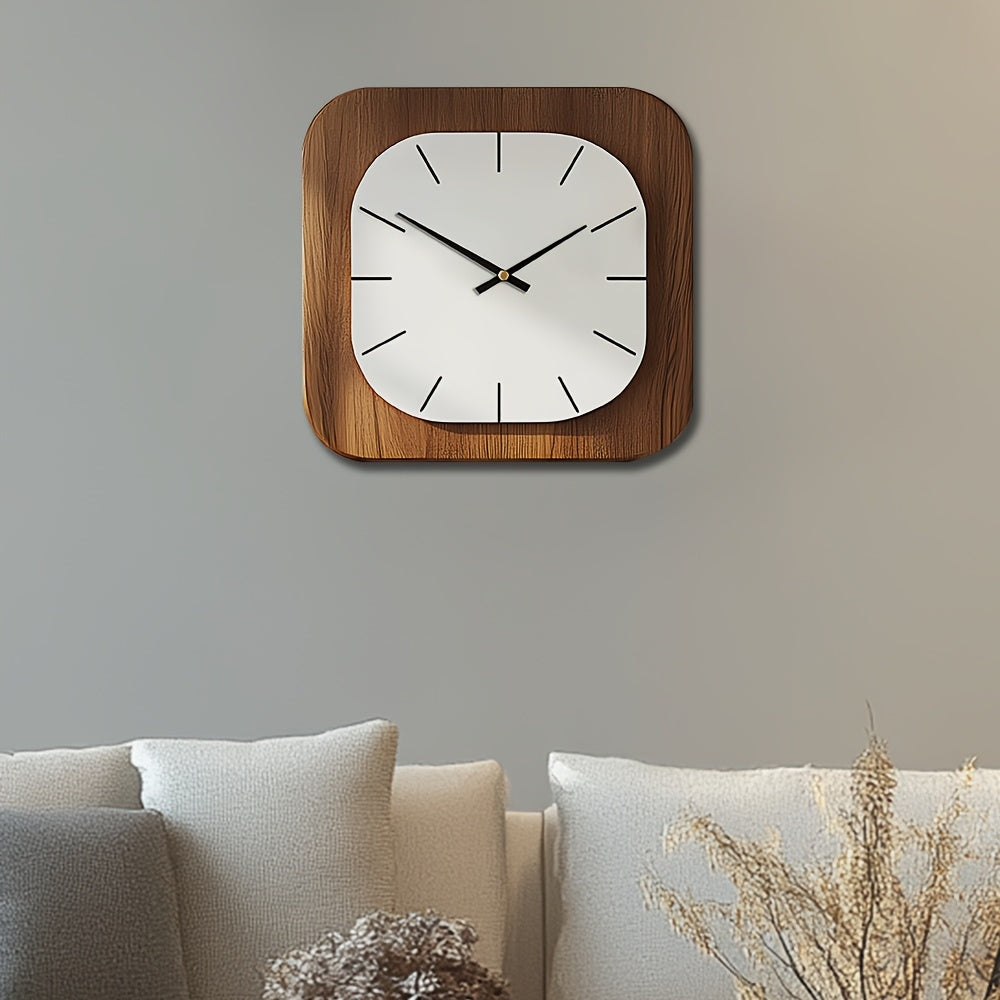 WOODHAVEN Vintage Square Wooden Wall Clock