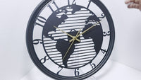 Lumière World Map Silent Metal Wall Clock
