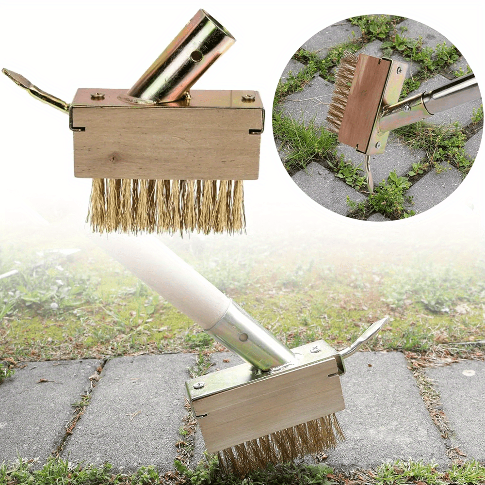 WEEDRAKE – Manual Crevice Weeding Tool with Long Handle Wire Scraper
