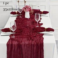 BOHOCRISP – Crinkled Cheese Tablecloth for Elegant Boho and Holiday Table Styling