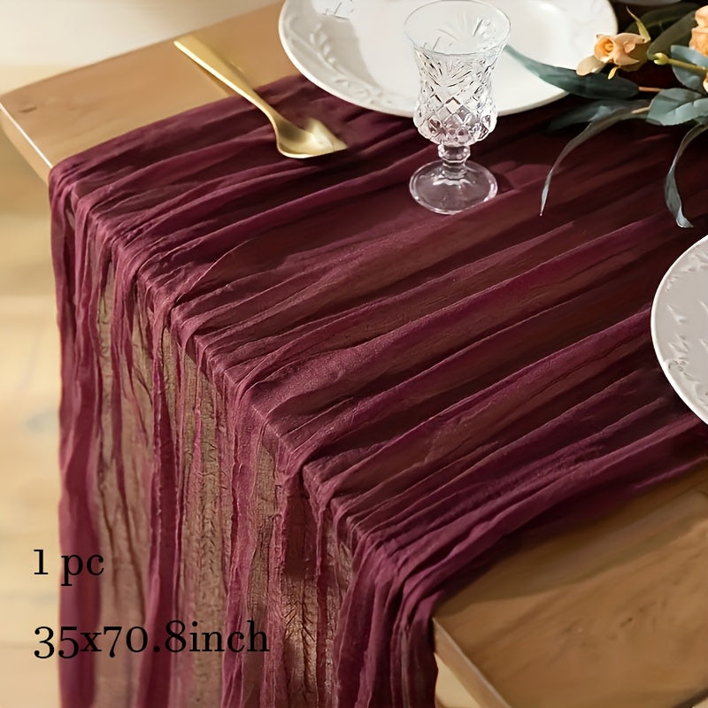 BOHOCRISP – Crinkled Cheese Tablecloth for Elegant Boho and Holiday Table Styling