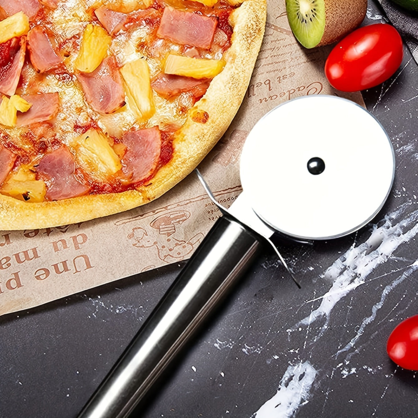 ROLLCUTA – Rustfrit Stål Pizzaskæreværktøj med Hjul