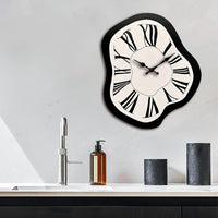 JFHT – Silent Irregular Wood Wall Clock With Roman Numeral Design