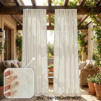 BAMVISTA – Faux Linen Outdoor Sheer Curtains for Privacy and Boho Patio Styling