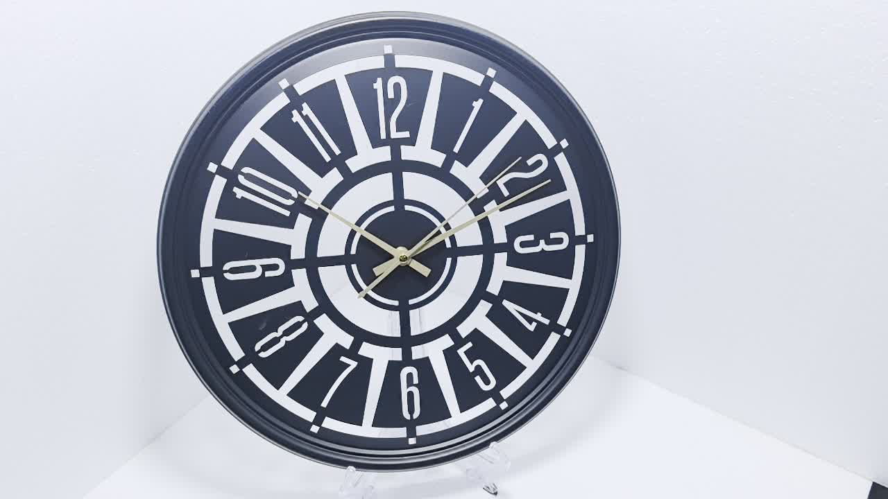 LUMORA – 15.75 Inch Silent 3D Iron Frame Wall Clock for Modern Decor
