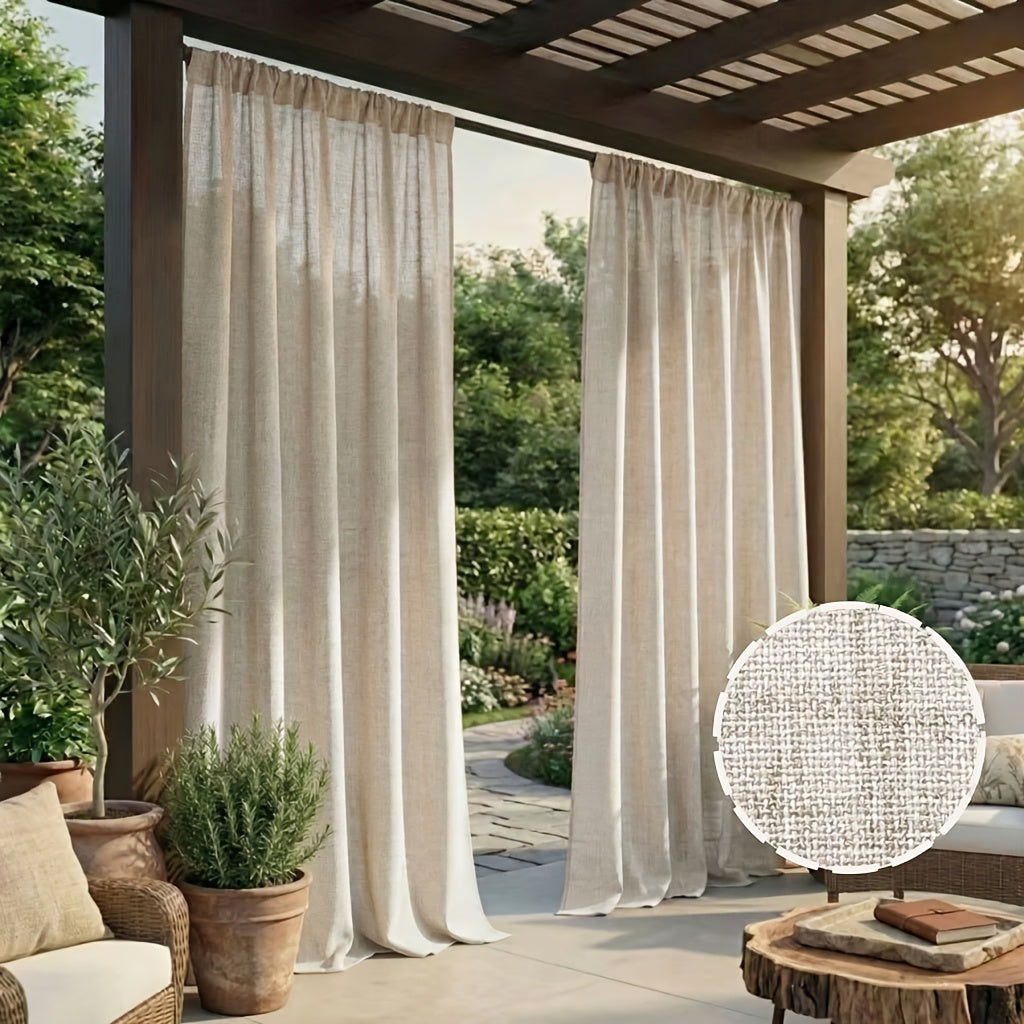 CURTAINLIVA – Bohemian Outdoor Curtains with Linen-Like Texture
