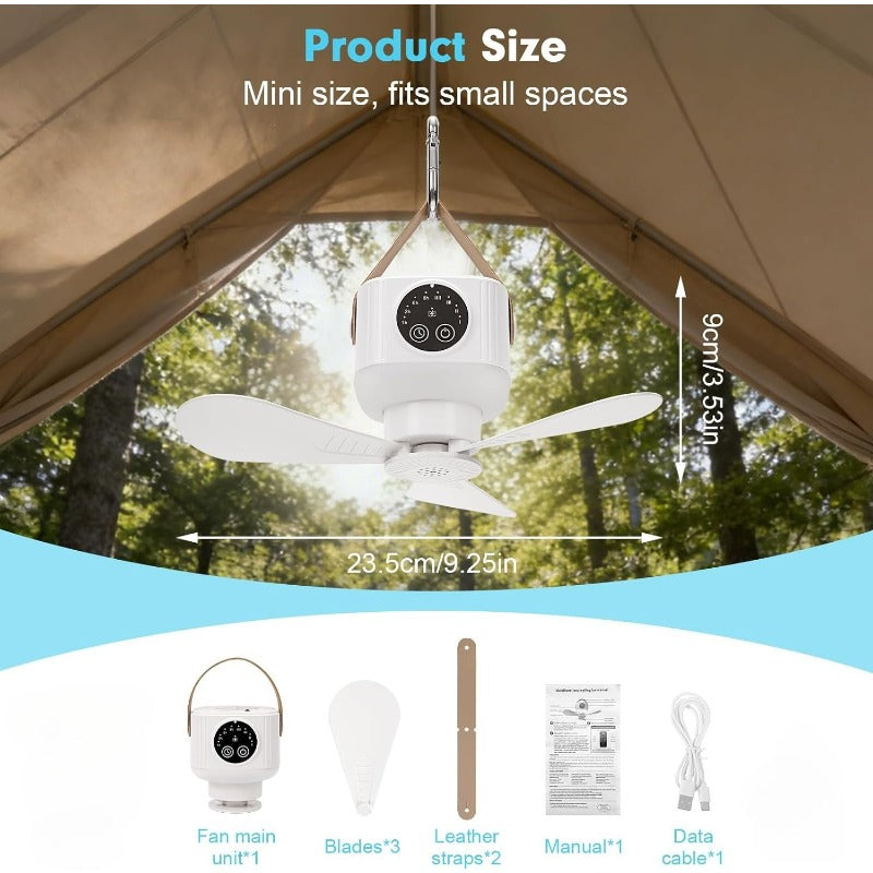 LIGHTBREEZE – Camping Fan Lantern for Outdoor & Indoor Use