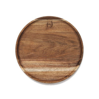 Acacia Wood Round Dinner Tray - Stackable, Reusable & Easy to Clean 6