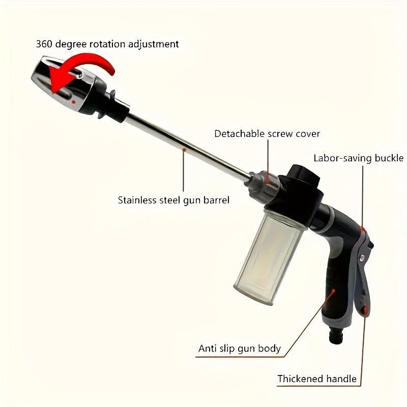 AquaBlast - High Pressure Garden Hose Nozzle Sprayer with Foam Cannon & Ergonomic Handle 6